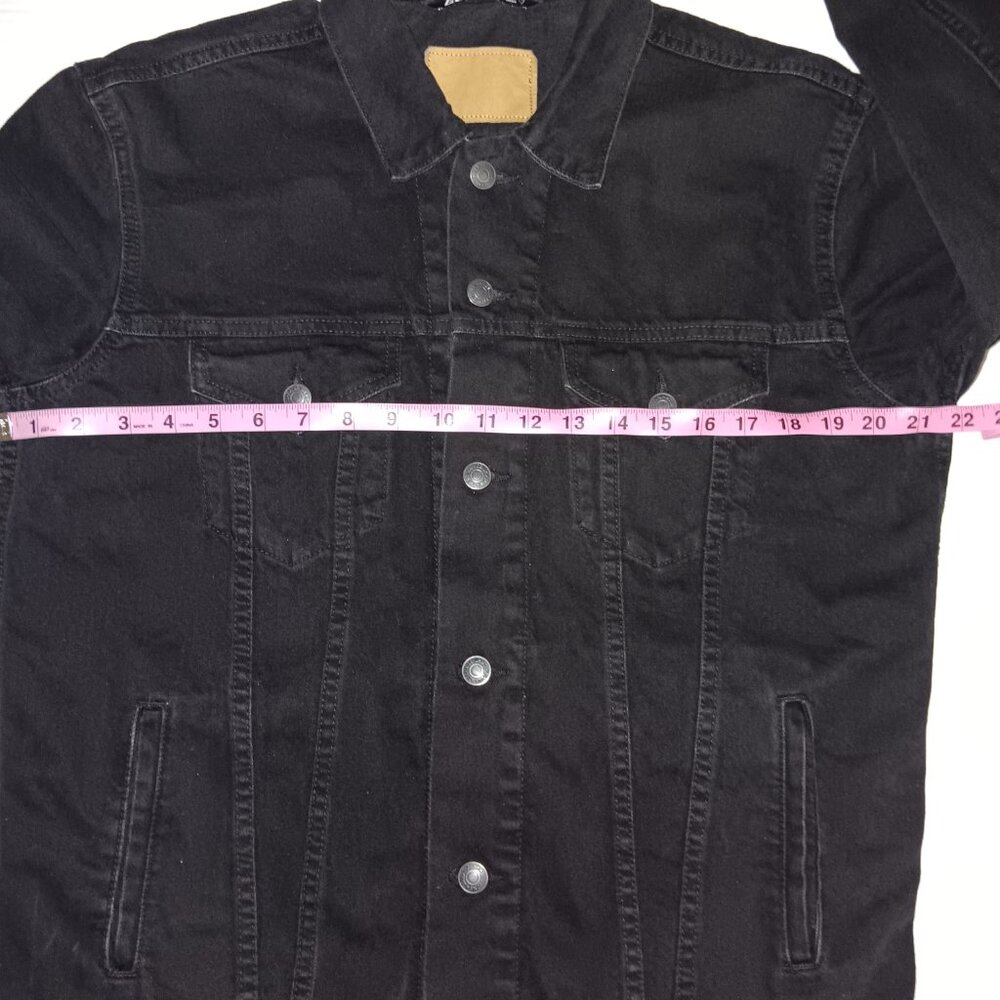 ZARA MEN'S BUTTON UP BLACK DENIM JACKET - Picture 6 of 11